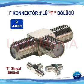 Resim F T Konnektör 3'lü Sinyal Bölücü 2 Adet 