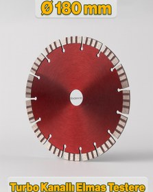 Resim Badem10 180 mm 18 cm Turbo Kanallı Elmas Kesme Diski Avuç Taşlama Seramik Beton Granit Tuğla Blok İçin Uygun 