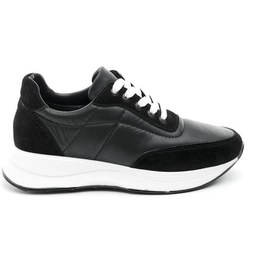 Resim Derinet Hakiki Deri Bağcıklı Yüksek Taban Kadın Sneaker 