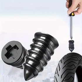Resim 80 parça (40 büyük ve 40 küçük) hızlı lastik tamir seti, vida şeklinde lastik tamir çivileri, arabalar, motosikletler, elektrikli araçlar, bisikletler vb. için uygundur 