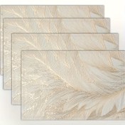 Resim 4'lü Set, Altın Yaprak Desenli Masa Altlığı - Yemek Masası ve Mutfak Dekoru için Kolay Temizlenebilir (30.48x45.72 cm) 