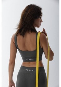 Resim Playsportswear Seamless Gri Normal Bel Fitted Basic Sporcu Tayt Takımı Gri 