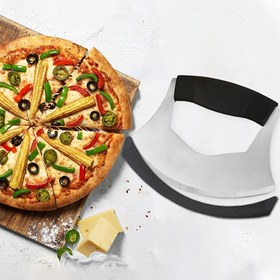 Resim 1 adet Ağır Hizmet Tipi Paslanmaz Çelik Salata Doğrayıcı Bıçak Koruyucu Kapak & Kaymaz Sap ile - Pizza, Otlar, Peynir, Soğan, Havuç, Biber, Sarımsak ve Sebzeler için Mükemmel - Kolay Doğrama, Sebze Hazırlama için Çok Yönlü Mutfak Aleti | Ergonomik Tutuş | Dayanıklı Mutfak Eşyası 