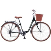 Resim Salcano Cambridge 700 Unısex 28"jant 21 Vites Vr Sepetli Şehir Bisikleti Siyah Gri 