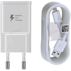 Resim Samsung Uyumlu Micro Usb Hızlı Seyahat Şarj Aleti Ve Data Kablosu -Beyaz (505668030) 