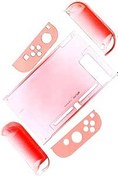 Resim Deal4GO Yarı Yarı Saydam Koruyucu Kılıf Sert Kabuk w/Joycon Kumanda Kapağı Nintendo Switch Konsolu HAC-001 için Yedek (Pembe) 