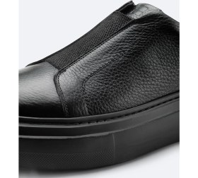 Resim AVVA Erkek Siyah %100 Deri Esnek Taban Hafif Casual Ayakkabı A42Y8008 