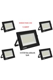 Resim Horoz Elektrik 5 Adet 100 Watt 6400k 11550 lm Led Projektör Beyaz Işık Smd Led Projektör - PARS-100 100w 11550lm 