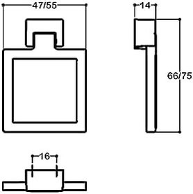 Resim System altın rengi 47 mm Sallantılı Kulp 