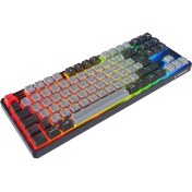 Resim Rampage Yoru Tkl Pro 2.4ghz+Bt5.0 Outemu Red Swich Rgb Kablosuz Mekanik Oyuncu Klavyesi-Gri/siyah 