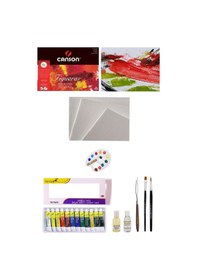 Resim Daler Rowney Simply Yağlı Boya Seti 12x12ml Daler Rowney Fırça Seti 10'lu Masaüstü Şövale Seti 