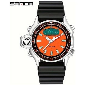 Resim Oldfriend Sanda Erkek Spor Saati Su Gecirmez Cok Fonksiyonlu Siyah Turuncu Kadran Hediye Diğer 