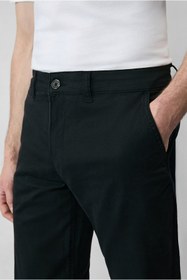 Resim Kigili Regular Fit Standart Kesim Likralı Esnek Yandan Cep Kanvas / Chino Pantolon 