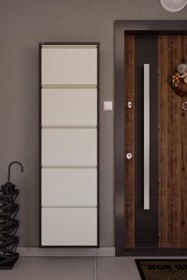 Resim Ceha 5'li Metal Ayakkabılık - Kahverengi/krem 
