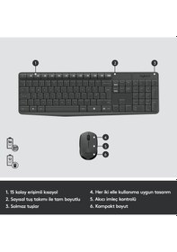 Resim Logitech MK235 Kablosuz Klavye Mouse 920-007925 