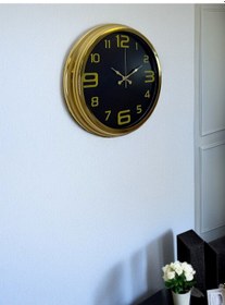 Resim Elegance Gold Luxury 40 Cm Metal Duvar Saati Çok Renkli 