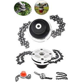 Resim Motorlu Tırpan Universal Metal Başlık Zincirli Tırpan Aparatı Başlığı Ot Canavar Başlık 