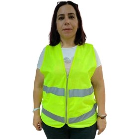 Resim Fermuarlı Sarı Ikaz Yeleği Xl Beden 59 cm 