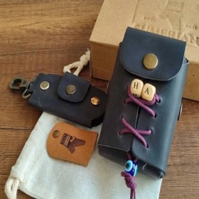 Resim Sumerian Wallet Kişiye Özel Crazy Deri Siyah Sigara Kılıfı(Anahtarlık Hediye) 