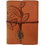 Resim Deri Yaprak Desenli Defter 