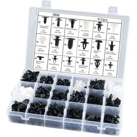 Resim 415 Adet Araba Tutucu Klipsleri Çeşitleri Araba Paneli Trim Plastik Bağlantı Elemanları Perçin Klipsleri Seti 