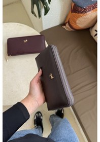 Resim La'graccio Paris Kadın Guas Büyük Boy Portföy Kullanışlı Cüzdan Kahve 