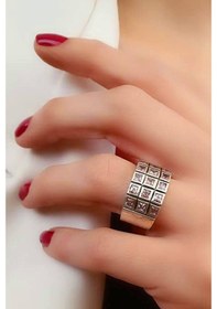 Resim Pembe Zirkon Taşlı Gümüş Italyan Tasarımı Yüzük 