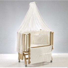 Resim Meltem Kids Mood Sallanır Ahşap Anne Yanı Beşik 50x90 CM Naturel - Ekru 