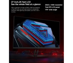 Resim Xiaomi 2k LCD Monitör G27Qİ Eu 1 Ms Ful Hd 180 Hz 2560 x 1440 LCD Monitör 