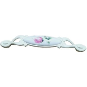 Resim Miray 96 Mm Metal Krem Kasa Beyaz Gül Desenli / 5 Adet Krem 