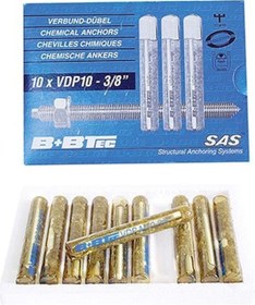 Resim B+B Tec Vdp Normal Tip Kimyasal Dübel 20x175 6 Adet 