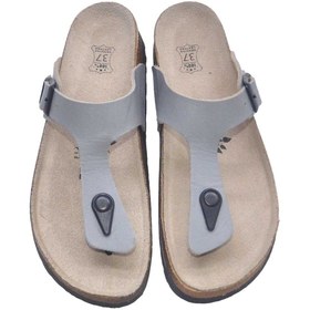 Resim Shoerokee Pa Gri Gerçek Deri ( Grey Real Leather Slippers) Terlik 