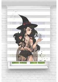 Resim Perdecizade Enxboy Cadı Kız Dijital Baskılı Zebra Perde-cocuk Odası-stor Perde Renkli 