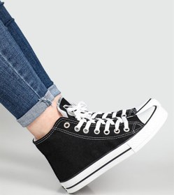 Resim Beyaz Spor Unıseks Bilekli Converse Ayakkabı SİYAH BEYAZ 