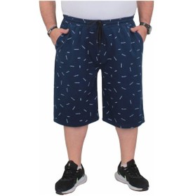 Resim Mocgrande Erkek Büyük Beden Penye Şort Justice 24645 Indıgo-Indıgo Indigo 