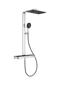 Resim Grohe Rainshower Aqua Pure Duvara Monte Termostatik Bataryalı Duş Sistemi Siyah/krom - 100961kı00 Siyah 