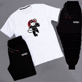 Resim trendypassion 3'lü Unisex Astranot Baskılı Eşofman Takımı Kombini 