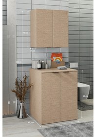 Resim Biani Fix Arya Ve Loft Uyumlu Çamaşır Makinesi Dolabı Renk Aybe Bej 