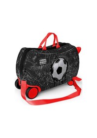 Resim Coral High Siyah Kids Futbol Desenli Otur-çek Çocuk Valizi 16369 Kırmızı 