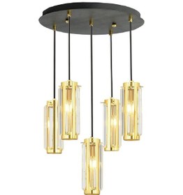 Resim Natali 5Li Sarkıt Gold Modern Genç Odası Mutfak Salon Sarkıt Avize 