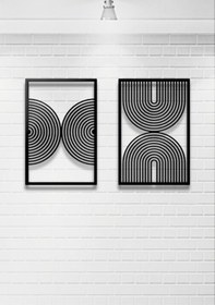 Resim Bohem Stil Modern 2 Li Metal Duvar Dekoru Seti 60 X 75 