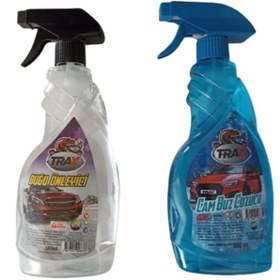 Resim TRAX Oto Cam Buz Çözücü 500 Ml & Araba Buğu Önleyici Sprey 500 Ml Buz Ve Buğu Çözücü 2 Si Bir Arada 