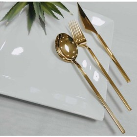Resim Titanyum 36 Parça Çatal Kaşık Bıçak Seti Gold 