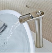 Resim Şelale Banyo Çanak Lavabo Bataryası Mat Krom Nikel 