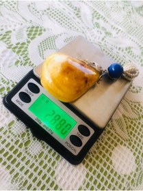 Resim Hasyılmaz Doğal Kaya Damla Kehribar Lapis Lazuli Taşlı Kolye Ucu 28,8 gram 