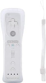 Resim Dechoga Wii uzaktan kumanda, oyun kumandası Wii Controller kablosuz uzaktan hareket sensörü, Wii ve Wii konsolu için yedek Gamepad denetleyicisi, silikon kılıf ve bilek kayışlı (beyaz) 