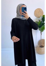 Resim Kahijab Mira Merserize Tunik - Siyah Siyah 