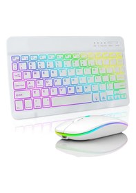 Resim Bluetooth Klavye Mouse Seti Rgb Aydınlatmalı Kablosuz Şarjlı Klavye Mouse Seti - Türkçe Q Optik 