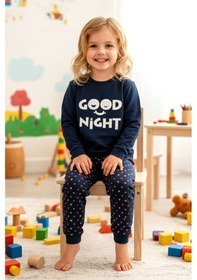 Resim Kız Çocuk Pamuklu Desenli Pijama Takımı 250575 Lacivert01 Lacivert01 