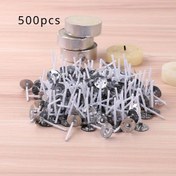 Resim 500 adet Ön Mumlu Tealight Mum Fitili, Soya Mumu için 1 inç Demir Fitil, Kendin Yap Mum Yapımı için Kolay Ateşleme, Sabit Alev 